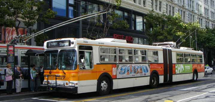 San Francisco MUNI New Flyer E60HF trolley 7033